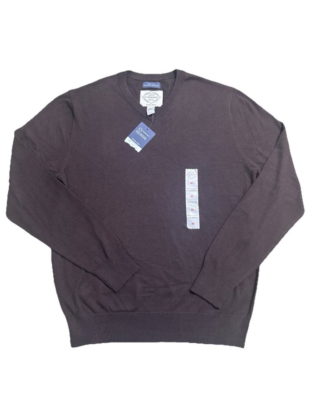 St John’s Bay V Neck Pullover Super Soft Brown Sweater Men's size Medium